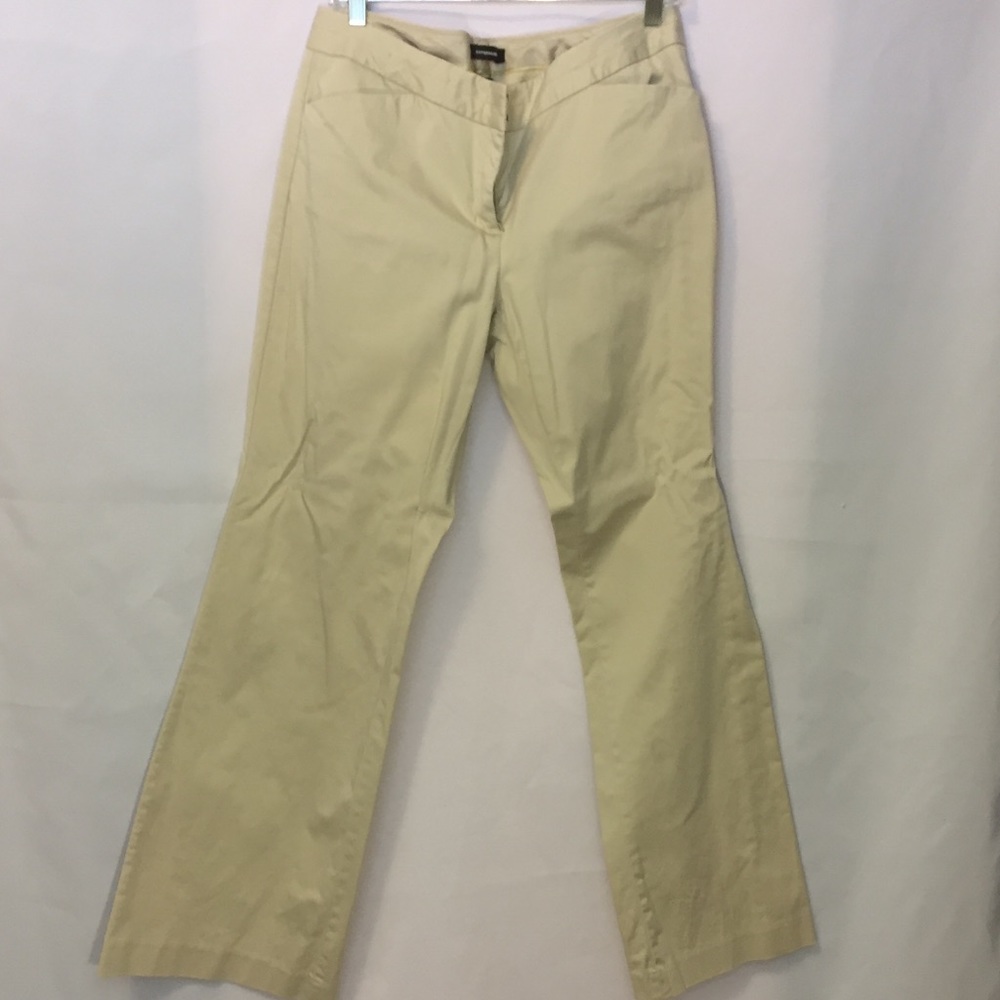Express 10 editor khakis beige pants cream